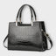 Kiara - Glossy Crocodile Pattern Handbag