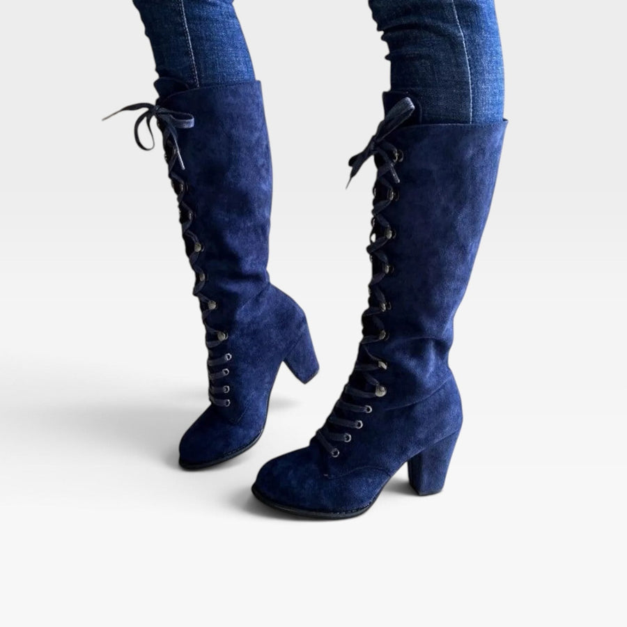 Women's Lace-Up Ankle Boots with Square Heel — view 8