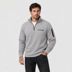 Men's waffle quarter-zip pullover in Grey | Ravenstonedale – front view