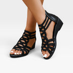 Women's Rhinestone Gladiator Wedge Sandals — view 6