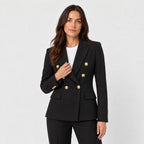Women's double-breasted blazer in Black | Blewbury – front view