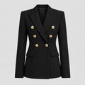 Women's double-breasted blazer in Black | Blewbury – front view