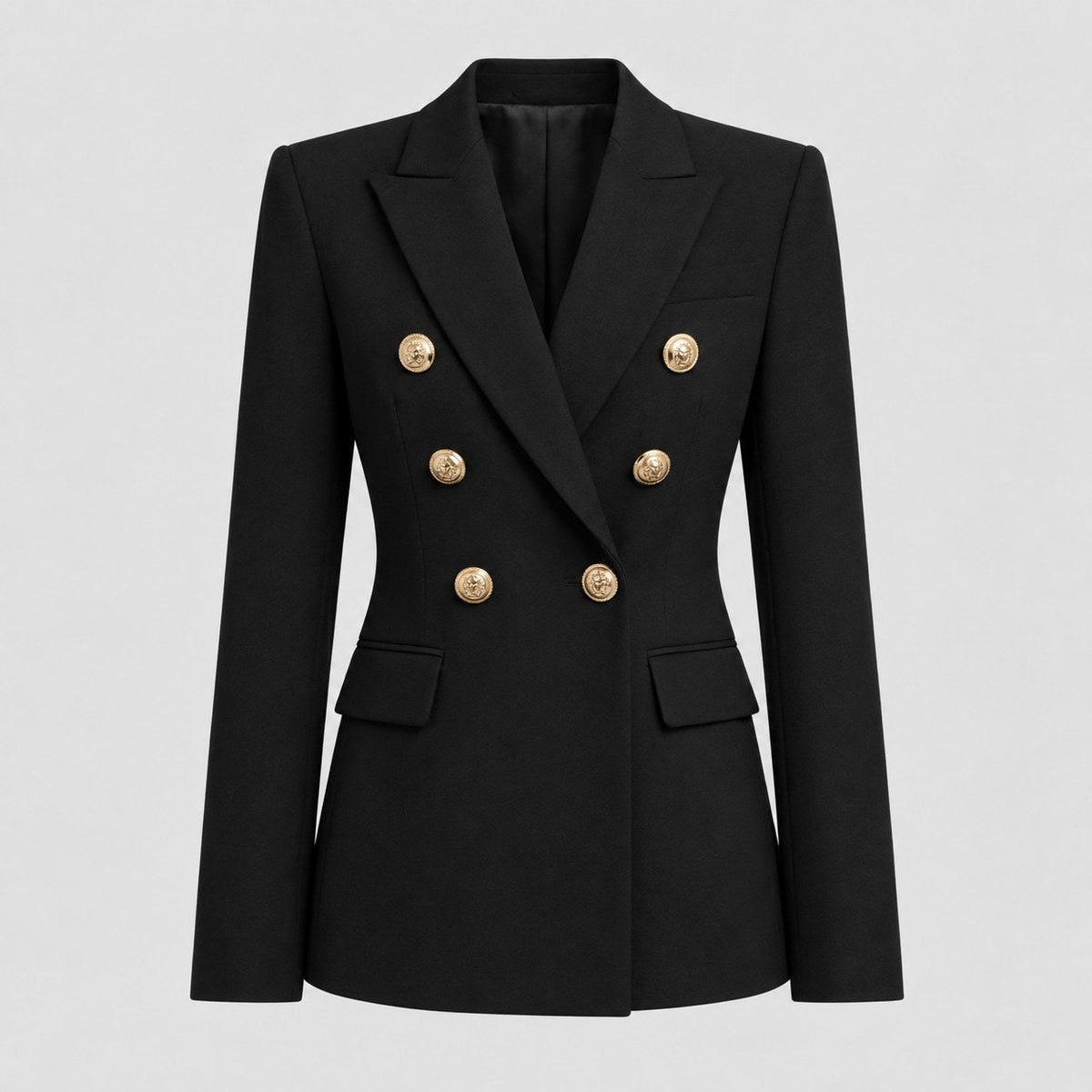 Women's double-breasted blazer in Black | Blewbury – front view