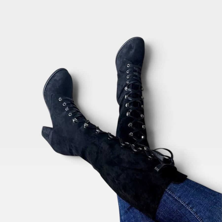 Women's Lace-Up Ankle Boots with Square Heel — view 5