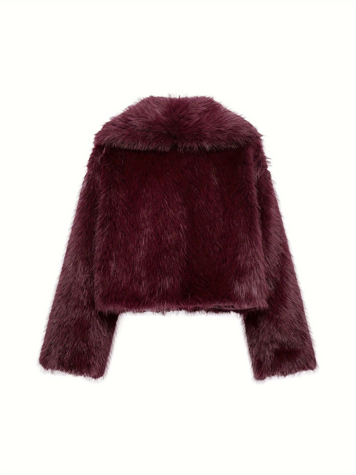 Women's loose-fit plush-lined faux fur jacket