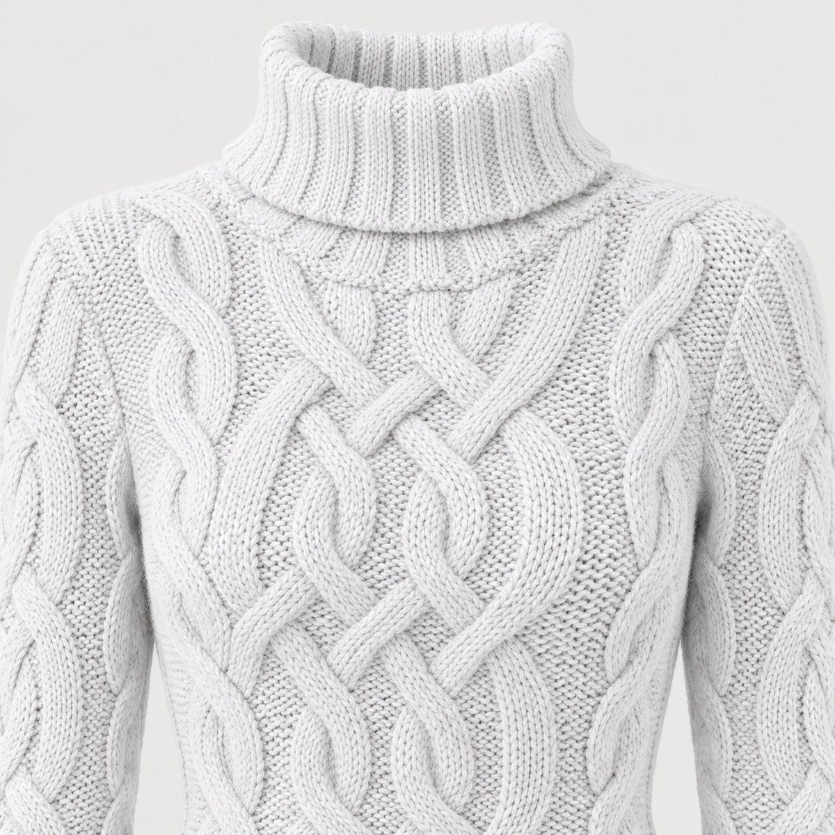 Women's cable knit mini dress in White | Badby – detail view