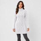 Women's cable knit mini dress in White | Badby – front view