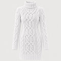 Women's cable knit mini dress in White | Badby – front view