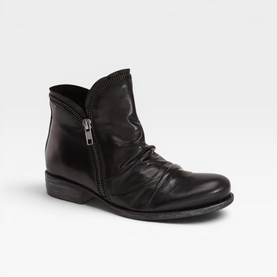 Women's Leather Ankle Boots with Side Zip — view 5