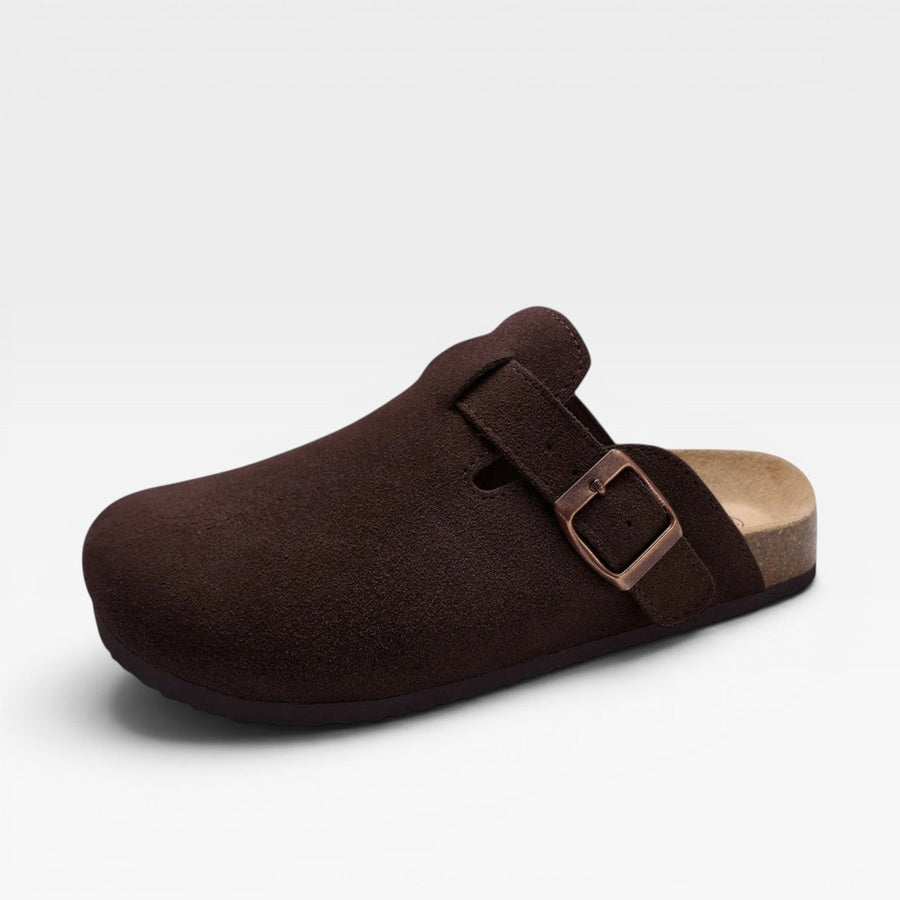 Women's Suede Clogs with Cork Sole — view 6