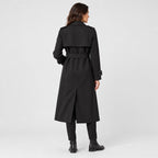 Women's mid-calf trench coat in Black | Eskdale – back view