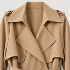 Women's mid-calf trench coat in Camel | Eskdale – detail view