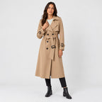 Women's mid-calf trench coat in Camel | Eskdale – front view