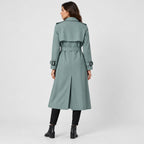 Women's mid-calf trench coat in Sage Green | Eskdale – back view