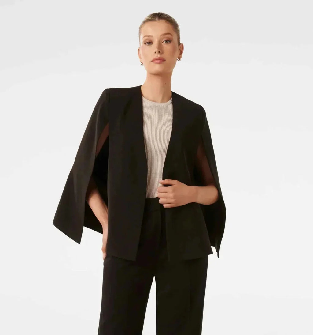 Women's open-front cape sleeve blazer