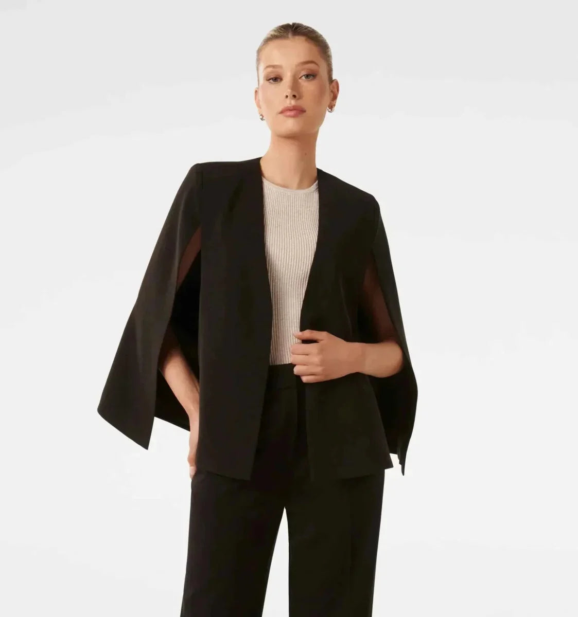 Women's open-front cape sleeve blazer