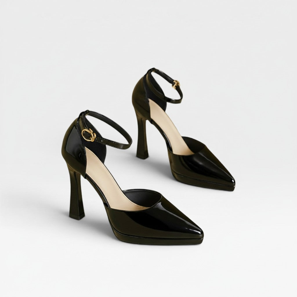 Women's Patent Leather Heels with Ankle Strap — view 12