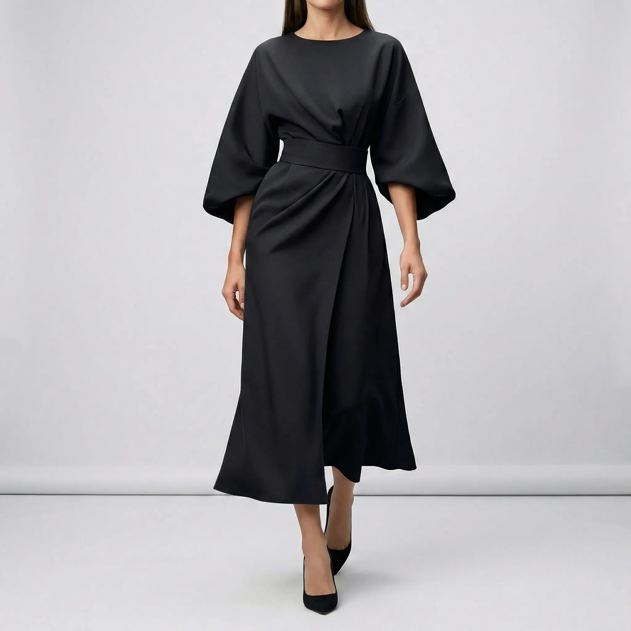 Women’s Evening Dress with Waist Belt - Parker and Grant