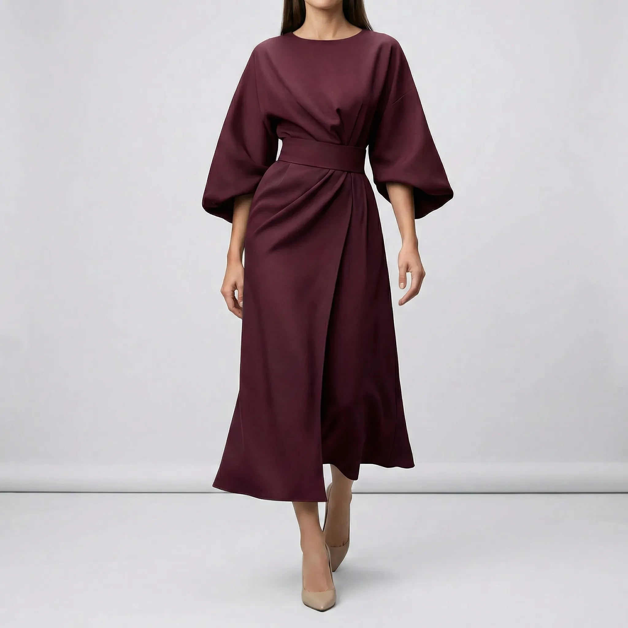Women’s Evening Dress with Waist Belt - Parker and Grant