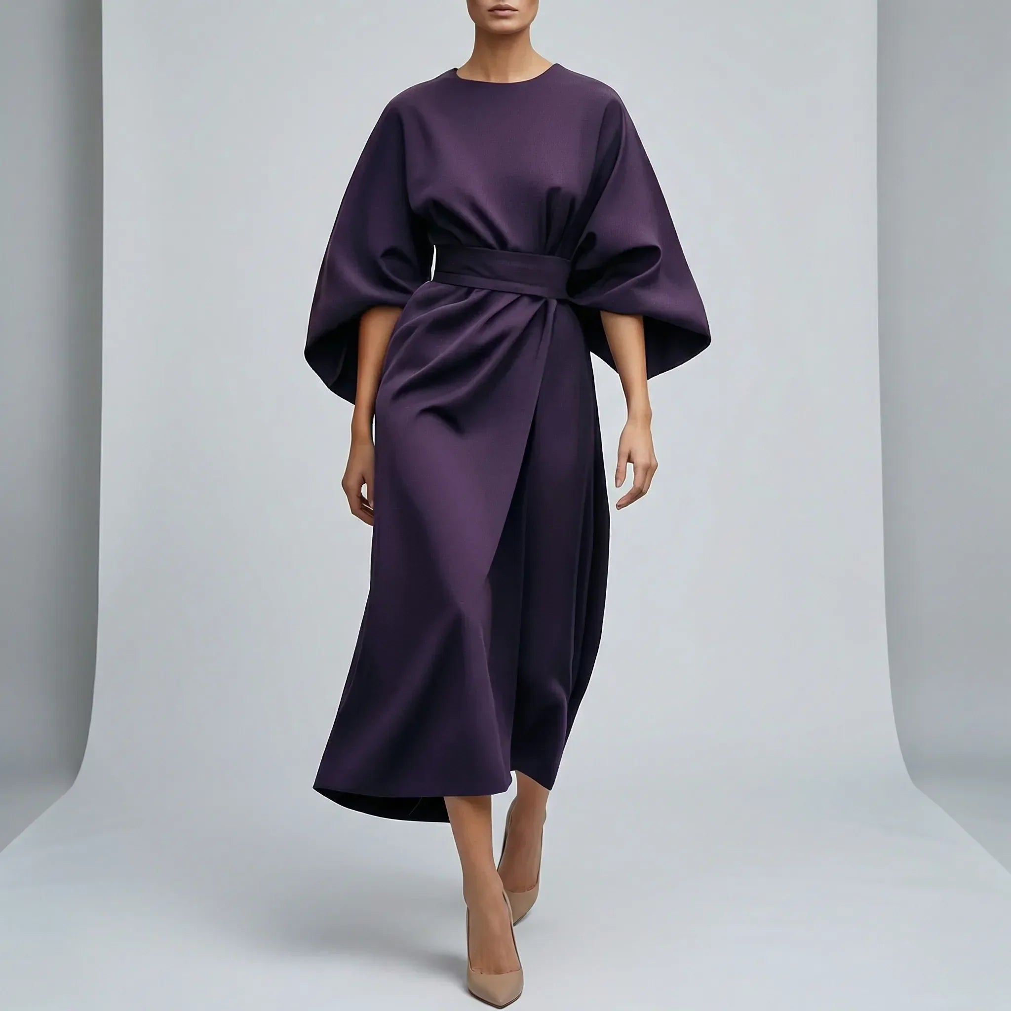 Women’s Evening Dress with Waist Belt - Parker and Grant