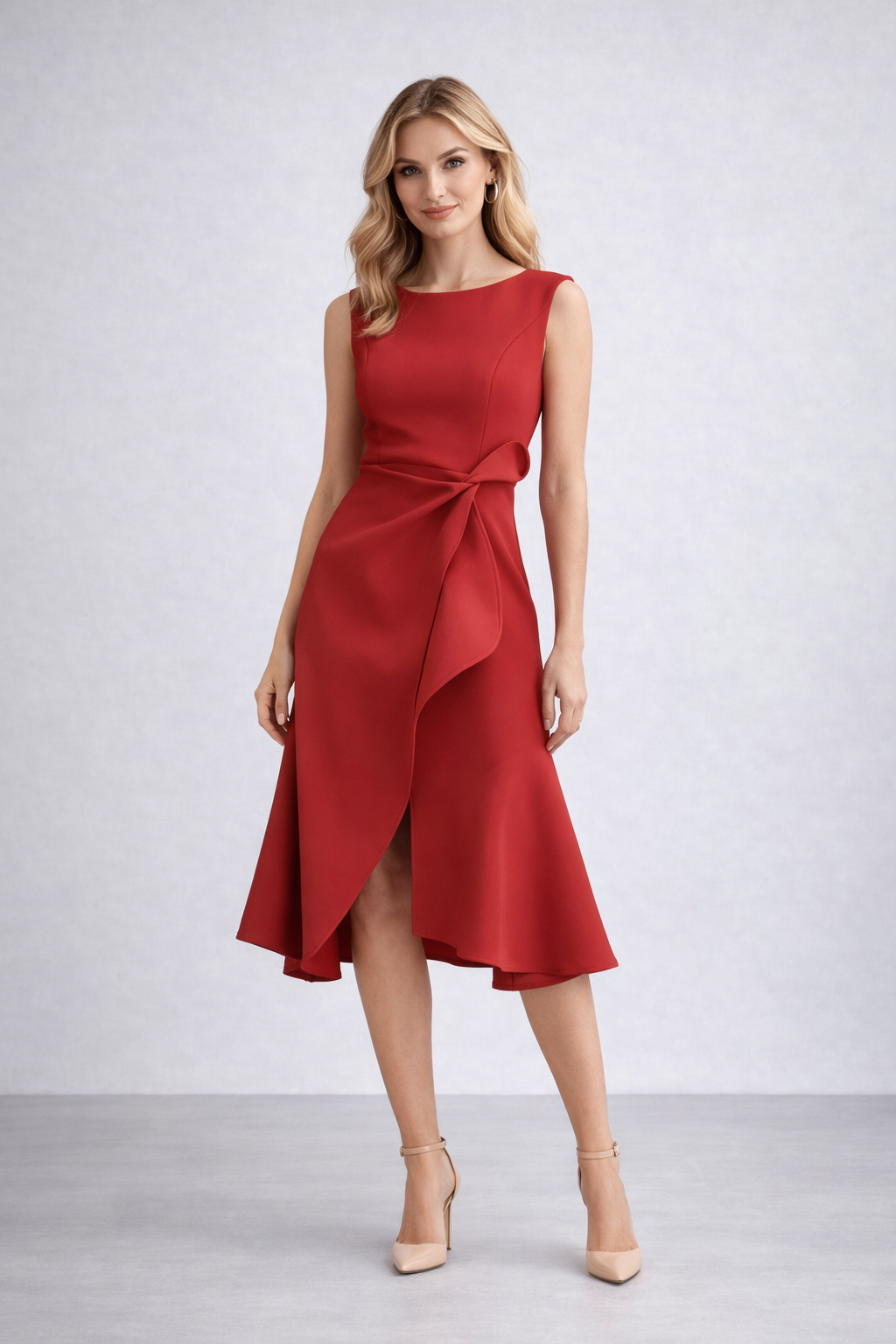 Women’s Pleated Midi Evening Dress - Parker and Grant