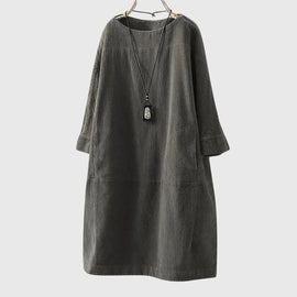 Grace | Relaxed Corduroy Midi Dress