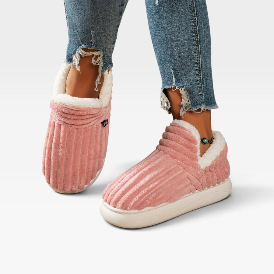 Women's Corduroy Slipper Boots with Fleece Lining — view 6