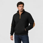 Men's quarter-zip jumper in Black | Ulpha – side view