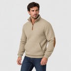 Men's quarter-zip jumper in Beige | Ulpha – side view