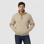 Men's quarter-zip jumper in Beige | Ulpha – front view