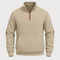Men's quarter-zip jumper in Beige | Ulpha – front view