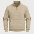 Men's quarter-zip jumper in Beige | Ulpha – front view
