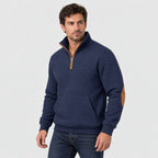 Men's quarter-zip jumper in Navy | Ulpha – side view