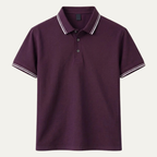 Men's cotton piqué polo shirt with contrast tipping