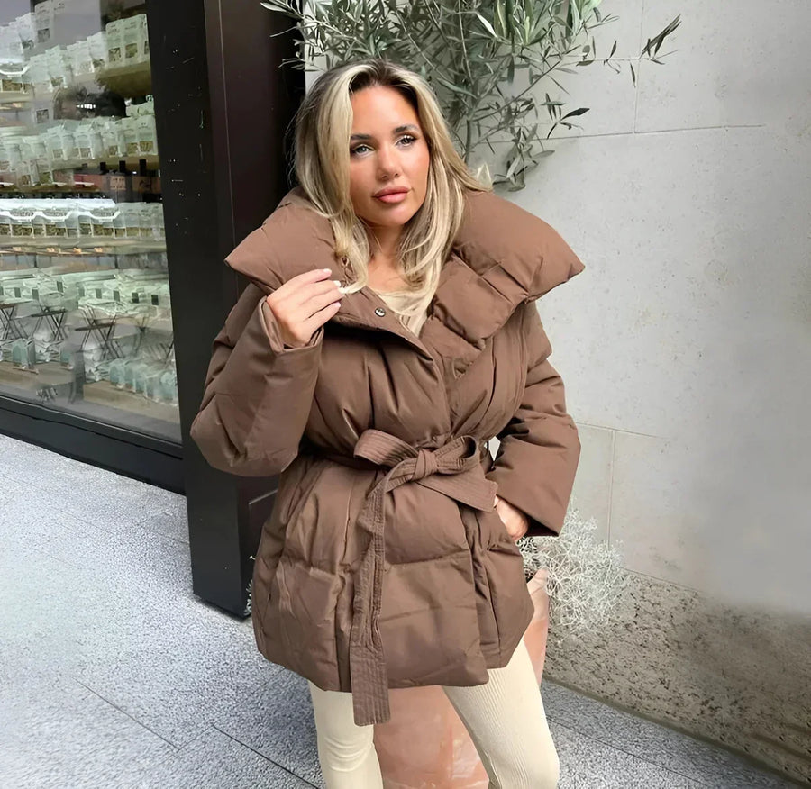 Women's Padded Winter Jacket with Tie Waist | Totnes