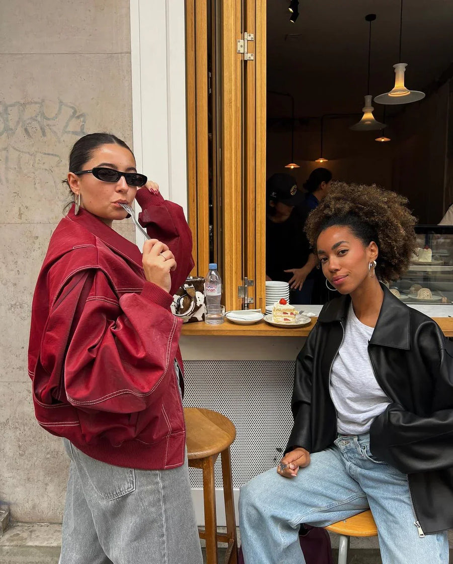 Veste oversize à surpiqûres contrastantes pour femme | Porlock