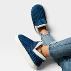 Women's Corduroy Slipper Boots with Fleece Lining — view 4