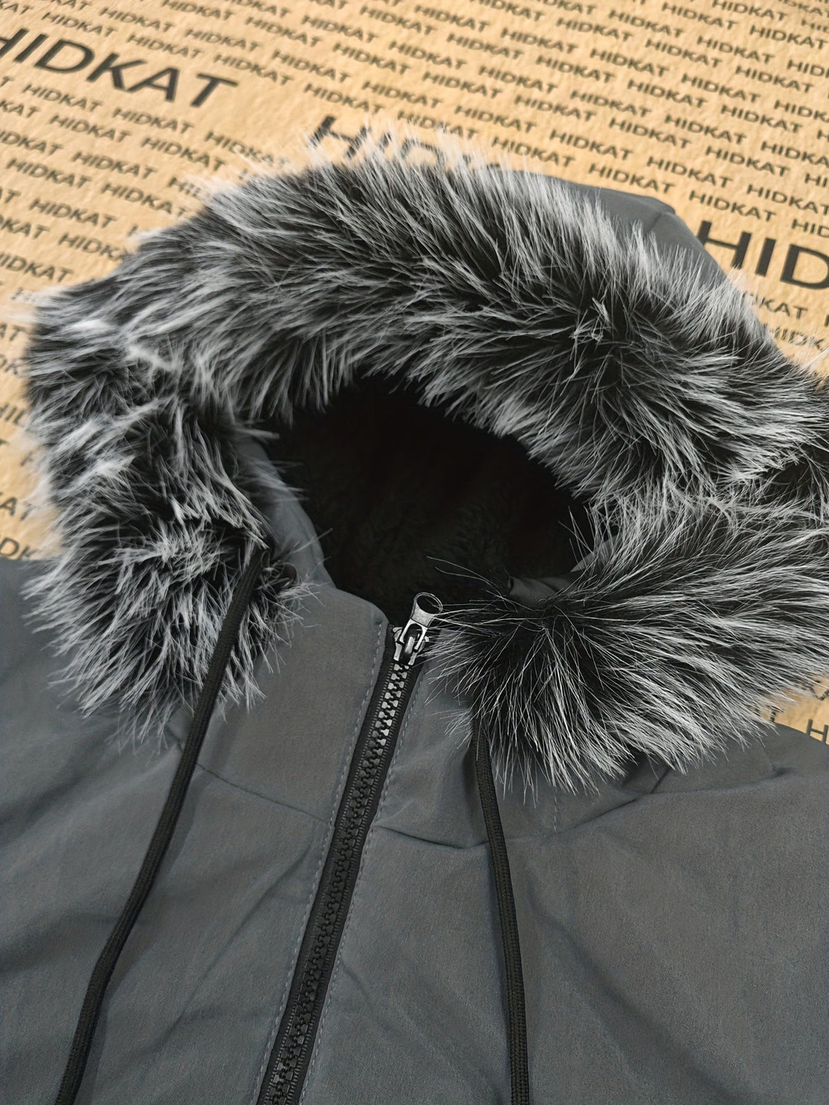 Men's fleece-lined hooded parka jacket