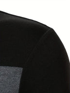 Men's colour-block long sleeve quarter-zip polo