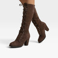 Women's Lace-Up Ankle Boots with Square Heel — view 2