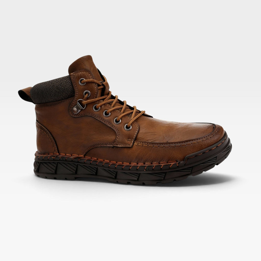 Men's Lace-Up Ankle Boots with Padded Lining, Non-Slip Sole