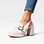 Women's Block Heel Court Shoes with Buckle Strap — view 3