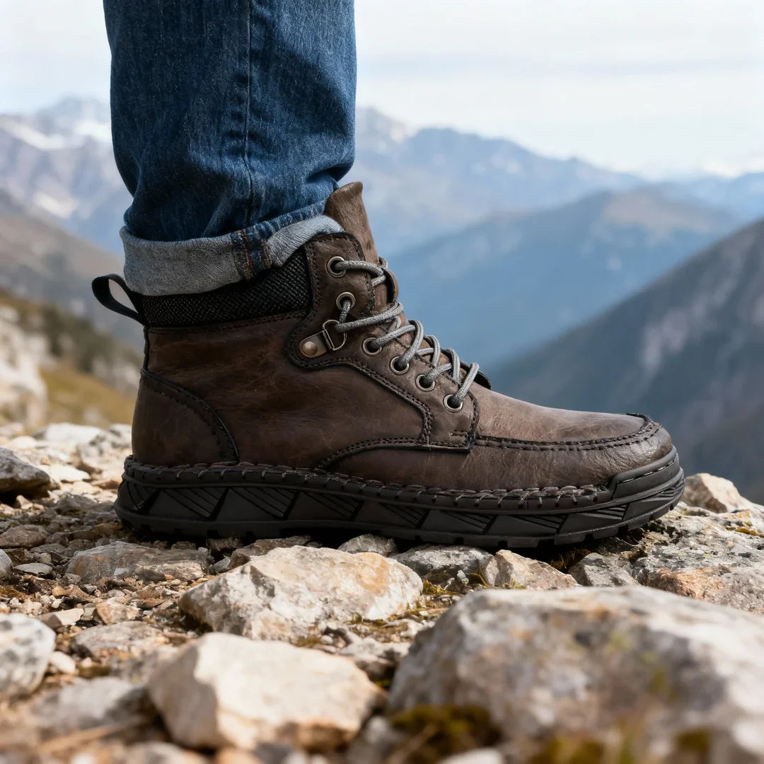Men's Lace-Up Ankle Boots with Padded Lining, Non-Slip Sole — view 8