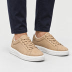 Men's Leather Trainers in Beige | Upwey – front view