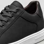 Men's Leather Trainers in Black | Upwey – detail view