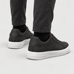 Men's Leather Trainers in Black | Upwey – back view
