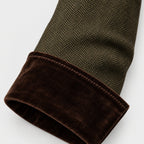 Women's herringbone blazer in Olive | Hellidon – detail view