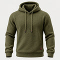 Men's waffle hoodie in Olive | Vowchurch – front view