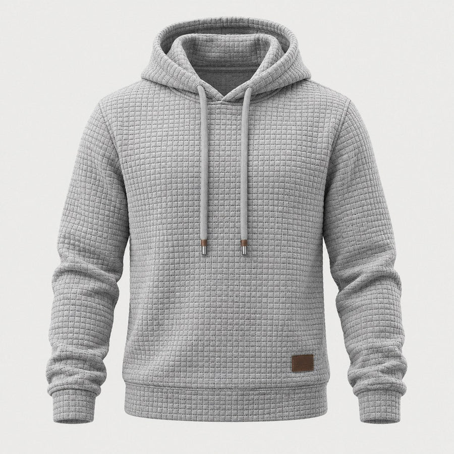Men's waffle hoodie in Light Grey | Vowchurch – front view