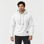Men's waffle hoodie in White | Vowchurch – front view